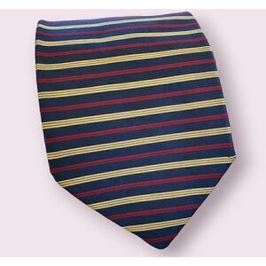 Brooks Brothers Makers Navy, Gold & Red Striped Necktie Tie Preppy | Ivy | EUC